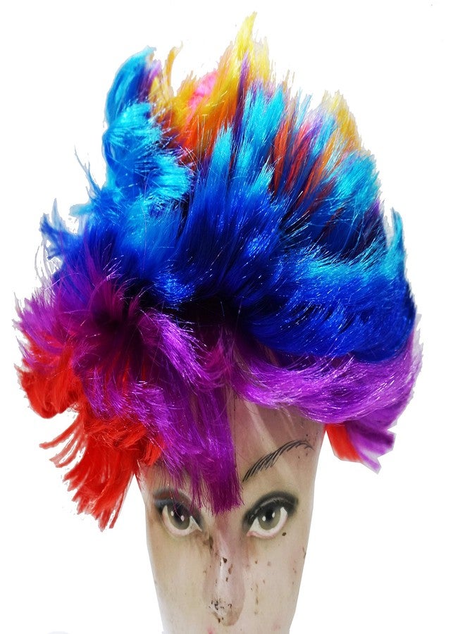 ARTBOX Multi Coloured Hair Wig for Ladies Gents Teenager and Kids Free Size, Best for Holi and Stage Drama Show - Image 2